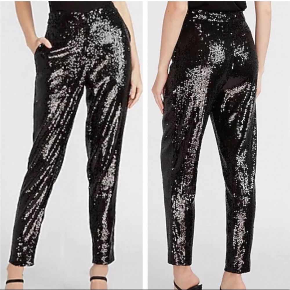 Express Sequin Pants  - perfect for holiday parties or NYE parties.